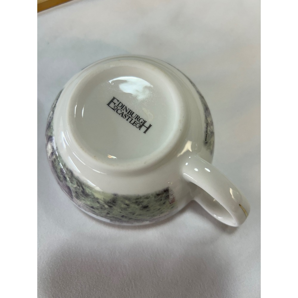 Edinburgh Castle Fine Bone China Teacup Saucer Set D John Wood Praestigium UK
